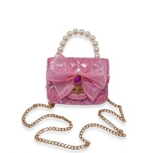 Elegant Doe a Deer Pink Handbag with Pearl Handle for Girls
